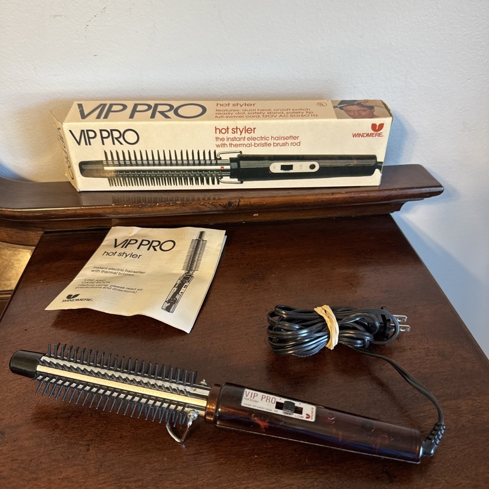 Vintage Vip Pro Hot Styler Curler Tested Works Vintage 80's